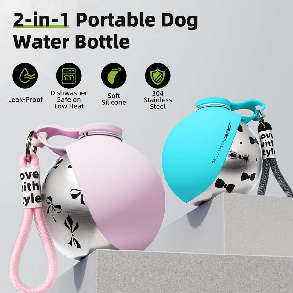 Bottle disassembled showing bowl, filter and lanyard