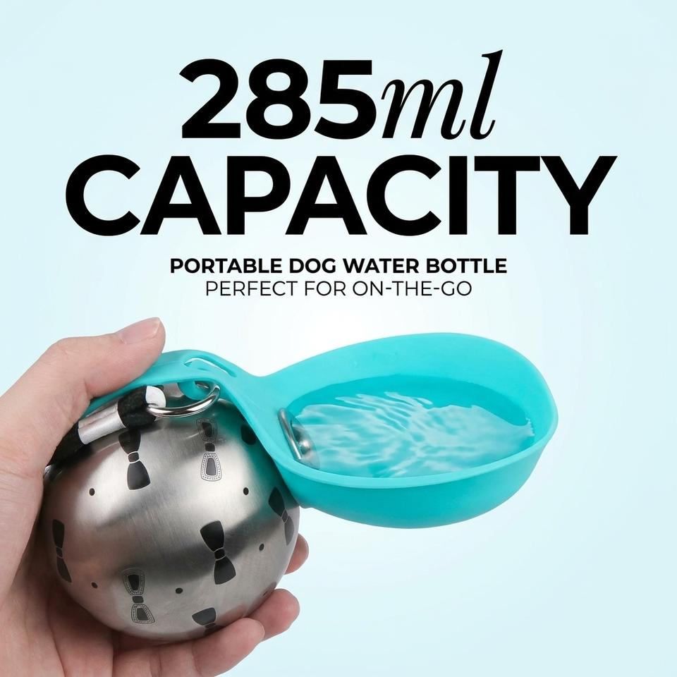 285ml capacity portable water bottle for pets